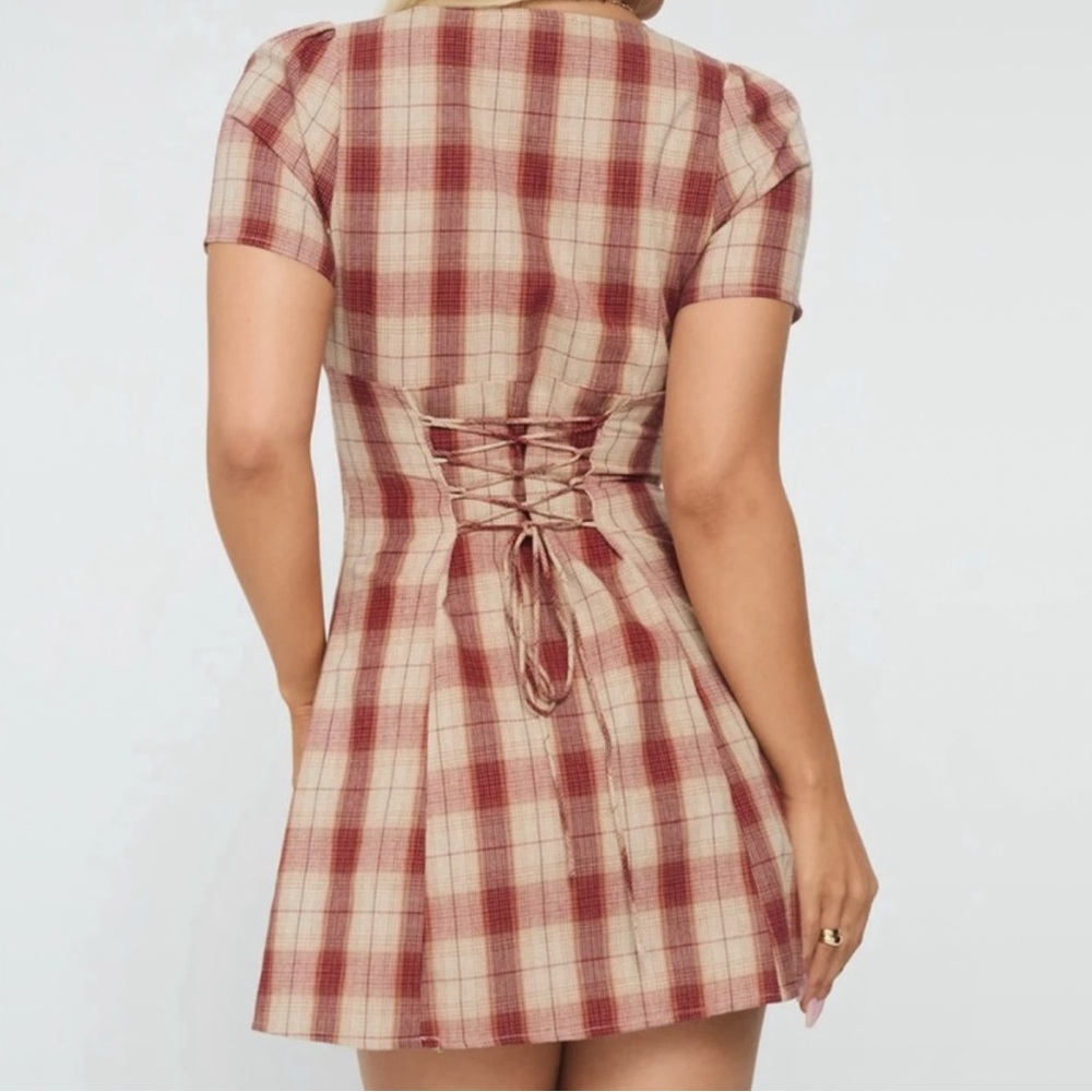 Princess Polly Red Plaid Mini Dress - Picture 2 of 2